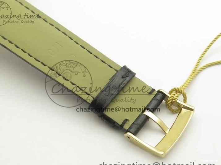 0111 De Ville YG MKF 1:1 Best Edition Silver Dial Diamonds Markers on Black Leather Strap MIYOTA 9015 V Flexible 8046